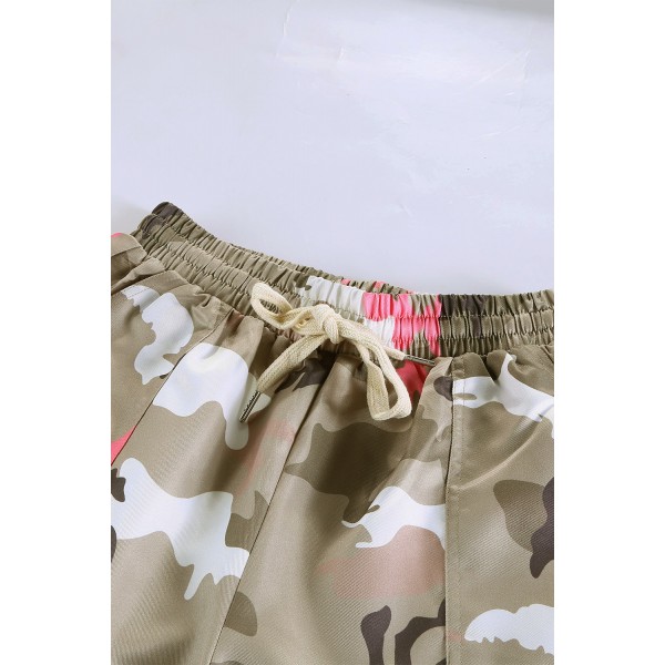 Elastic Waist Neon Camo Joggers