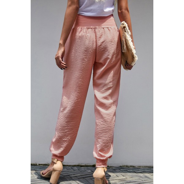 Pink Pocketed Cotton Joggers