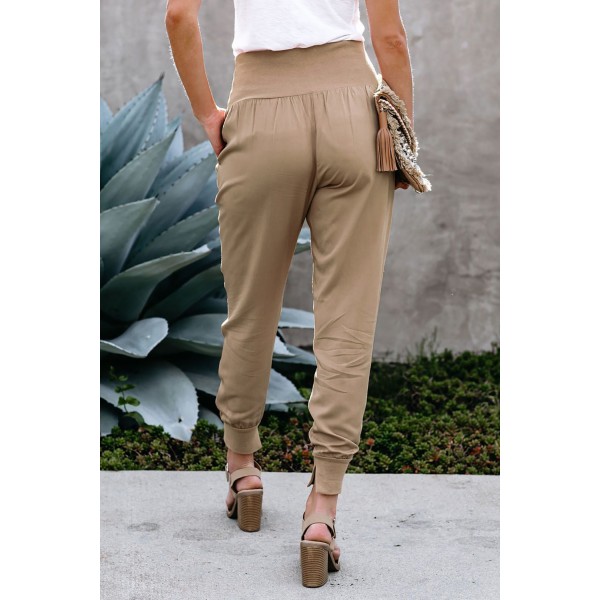 Khaki Pocketed Casual Joggers