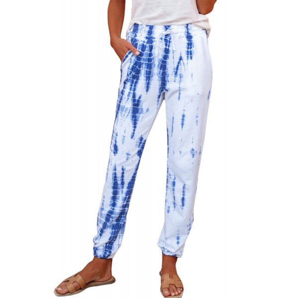 White Pocketed Tie-dye Knit Joggers