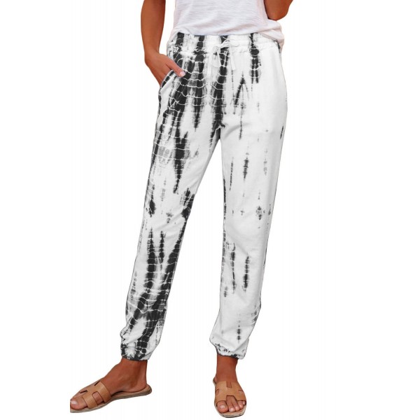 Gray Pocketed Tie-dye Knit Joggers