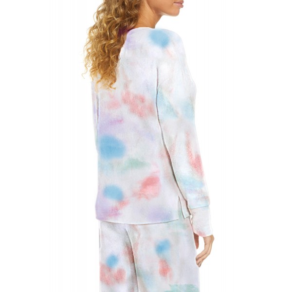 Deep V-neck Dropped Shoulder Tie-dye Lounge Set