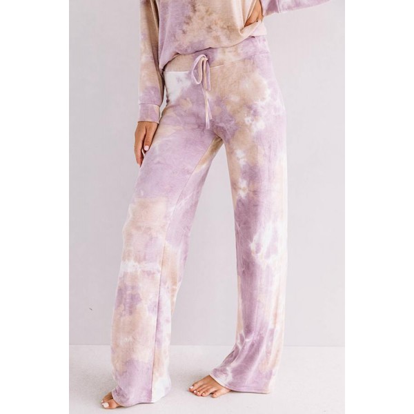 Purple Tie-dye Print Loungewear Set