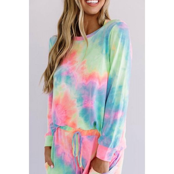 Pink Snuggle Down Tie Dye Lounge Set