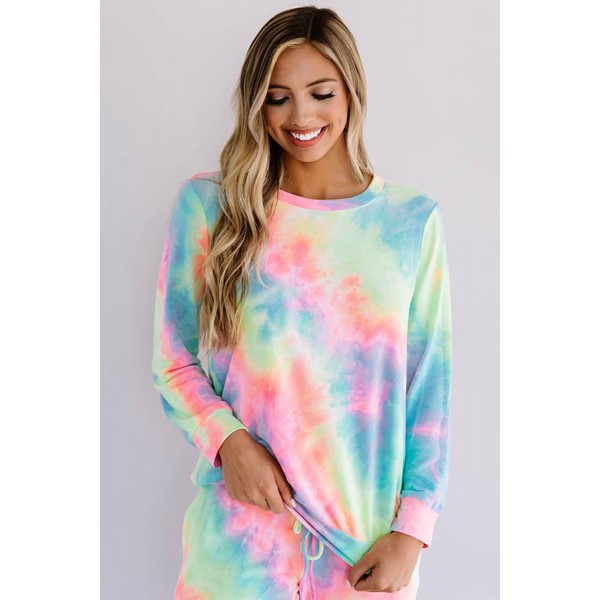 Pink Snuggle Down Tie Dye Lounge Set