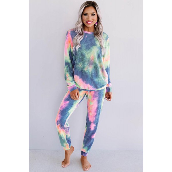 Blue Snuggle Down Tie Dye Lounge Set