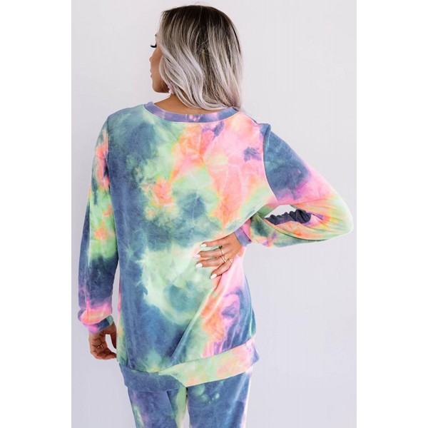 Blue Snuggle Down Tie Dye Lounge Set