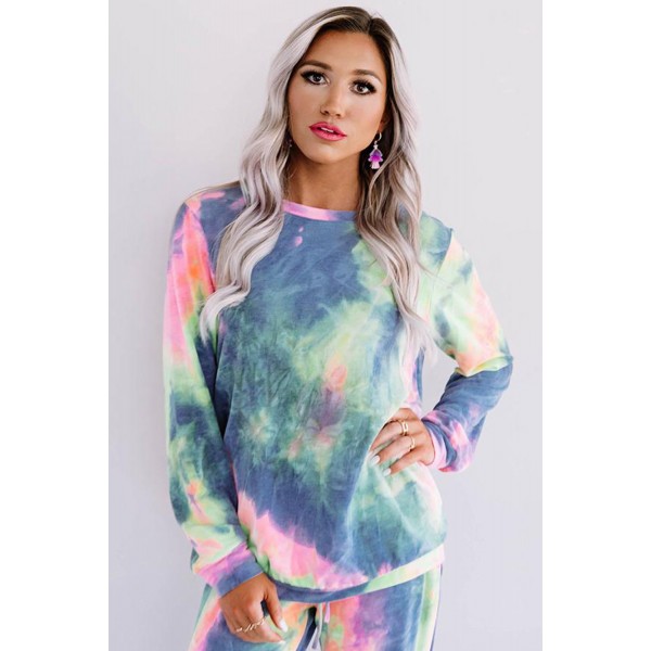 Blue Snuggle Down Tie Dye Lounge Set