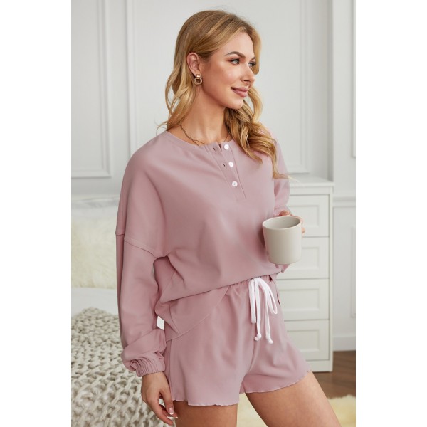 Pink Cotton Blend Slouchy Set