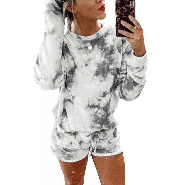 Tie-dye Long Sleeve Top and Shorts Two-piece Set