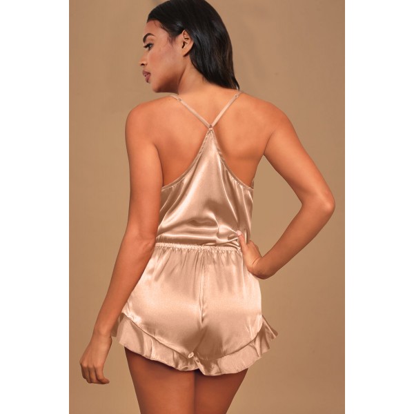 Apricot Sleep Tight Satin Camisole Pajamas Set