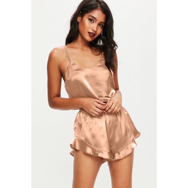 Apricot Sleep Tight Satin Camisole Pajamas Set