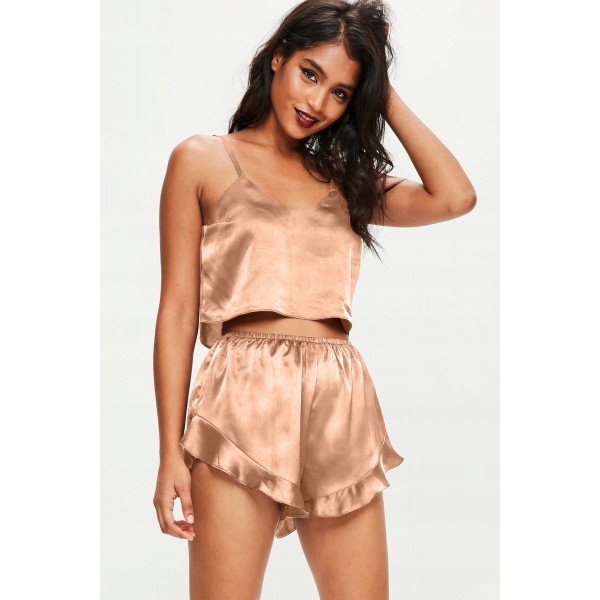 Apricot Sleep Tight Satin Camisole Pajamas Set