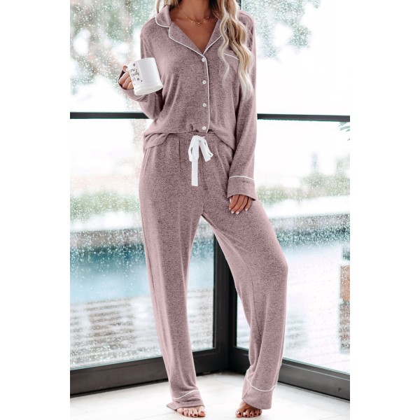 Pink Sound Asleep Button Pajama Set