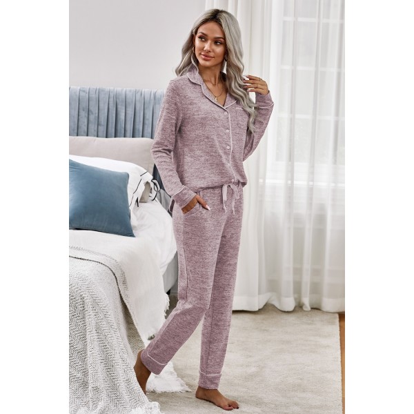 Pink Sound Asleep Button Pajama Set