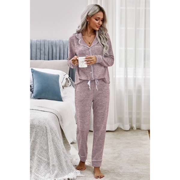 Pink Sound Asleep Button Pajama Set