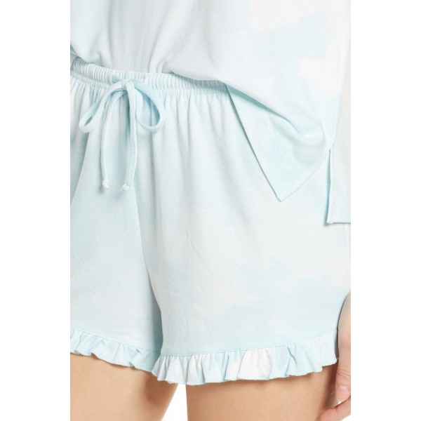 Light Blue Swingy Tank and Ruffled Shorts Loungewear