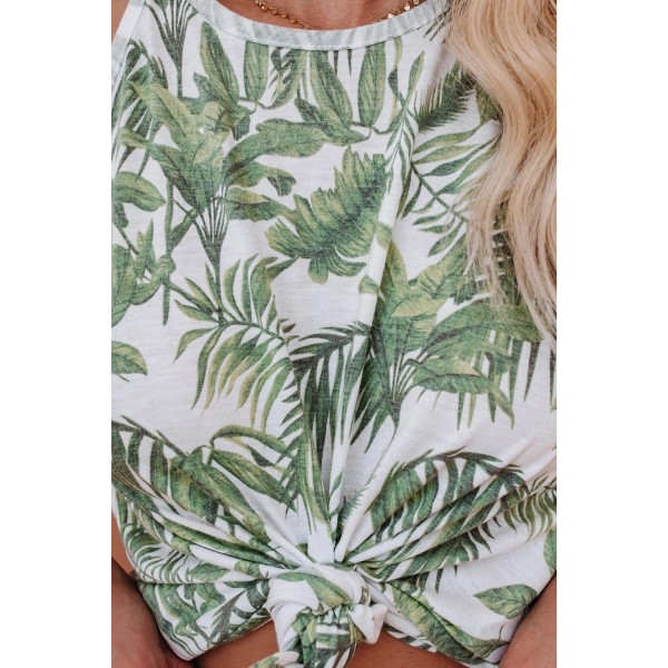 Escape Under The Palms Knit Pajama Shorts Set