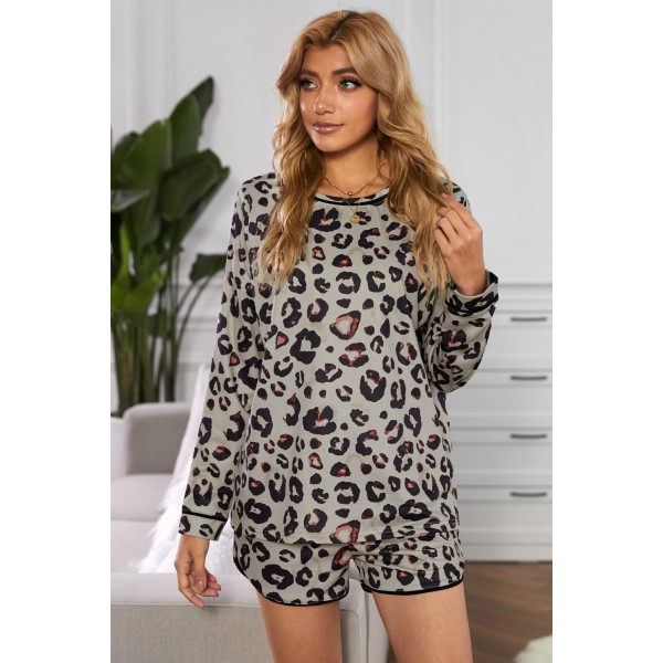 Wild Leopard Print Lounge Pajamas Set