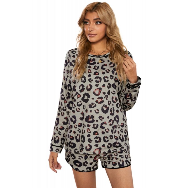 Wild Leopard Print Lounge Pajamas Set