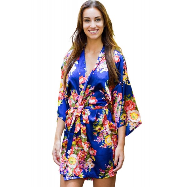 Blue Floral Bundles Robe with Belt