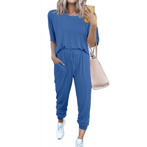 Blue Cozy Cotton T-shirt Pants Set