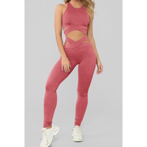 Pink Crisscross Sports Bra and Leggings ...