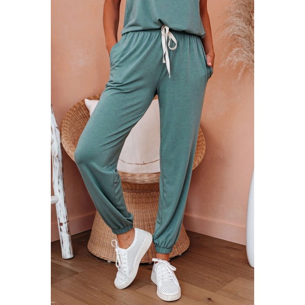 Green AM To PM Knit Pocket Tank and Joggers Sports Wear