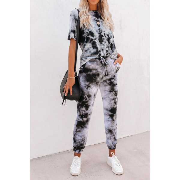 Gray Tie-dye Tee and Sweatpants Sports W...