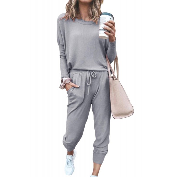 Gray Star Print Two-Piece Set Sports Wear