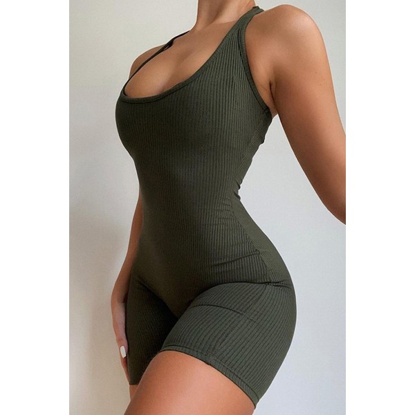 Army Green Short Sport Jumpsuit