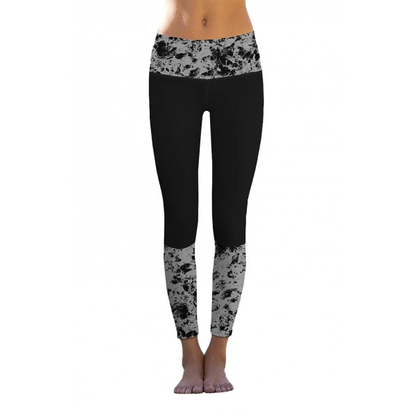 Black Mercury Printed Details Leggings Yoga Pants