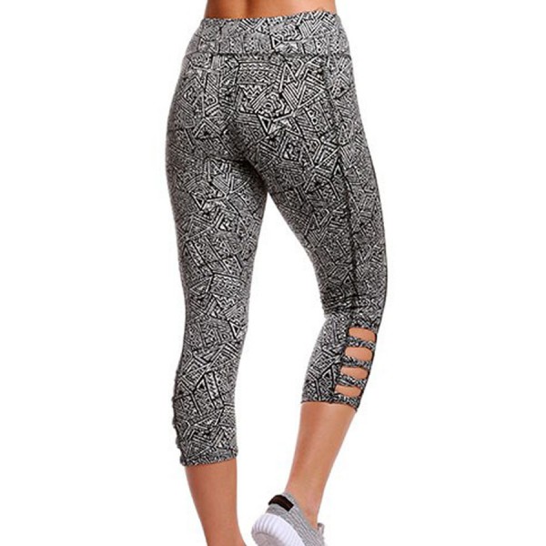 Monochrome Print Crisscross Detail Leggings