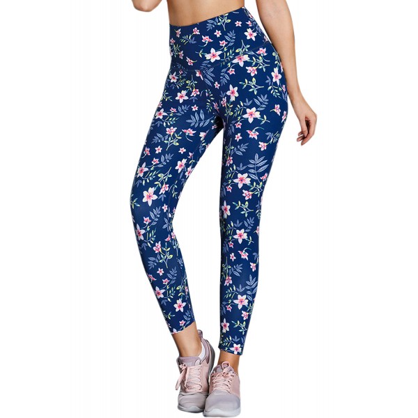 High Waist Floral Print Compression Wome...