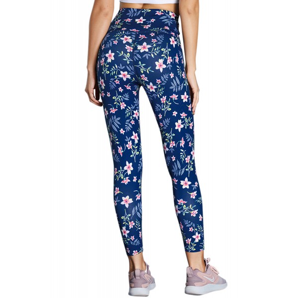 High Waist Floral Print Compression Womens Leggings