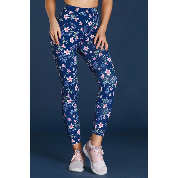 High Waist Floral Print Compression Womens Leggings