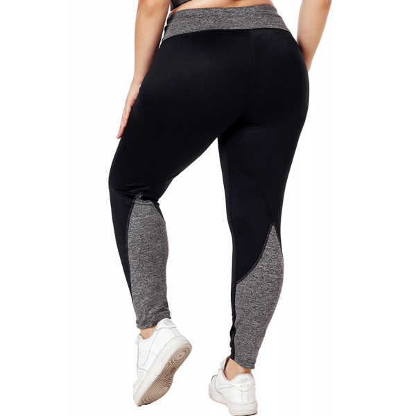 Black Heathered Splice Plus Size Yoga Pants