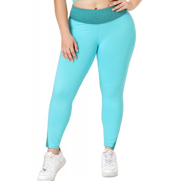 Sapphire Heathered Splice Plus Size Yoga...